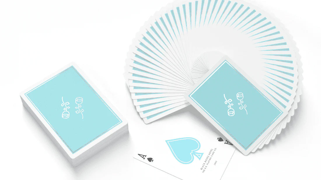 Cold Foil Black Roses Hotel Playing Cards