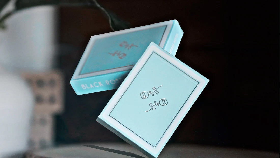 Cold Foil Black Roses Hotel Playing Cards