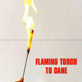 Flaming torch to cane