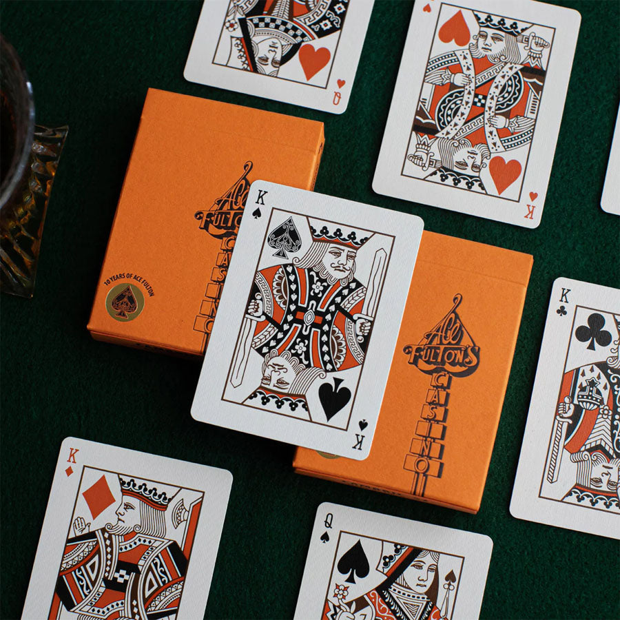 Ace Fulton's 10 Year Anniversary Sunset Orange Playing Cards