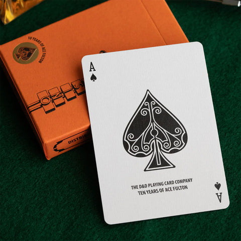 Ace Fulton's 10 Year Anniversary Sunset Orange Playing Cards Ace Fulton's 10 Year Anniversary Sunset Orange Playing Cards