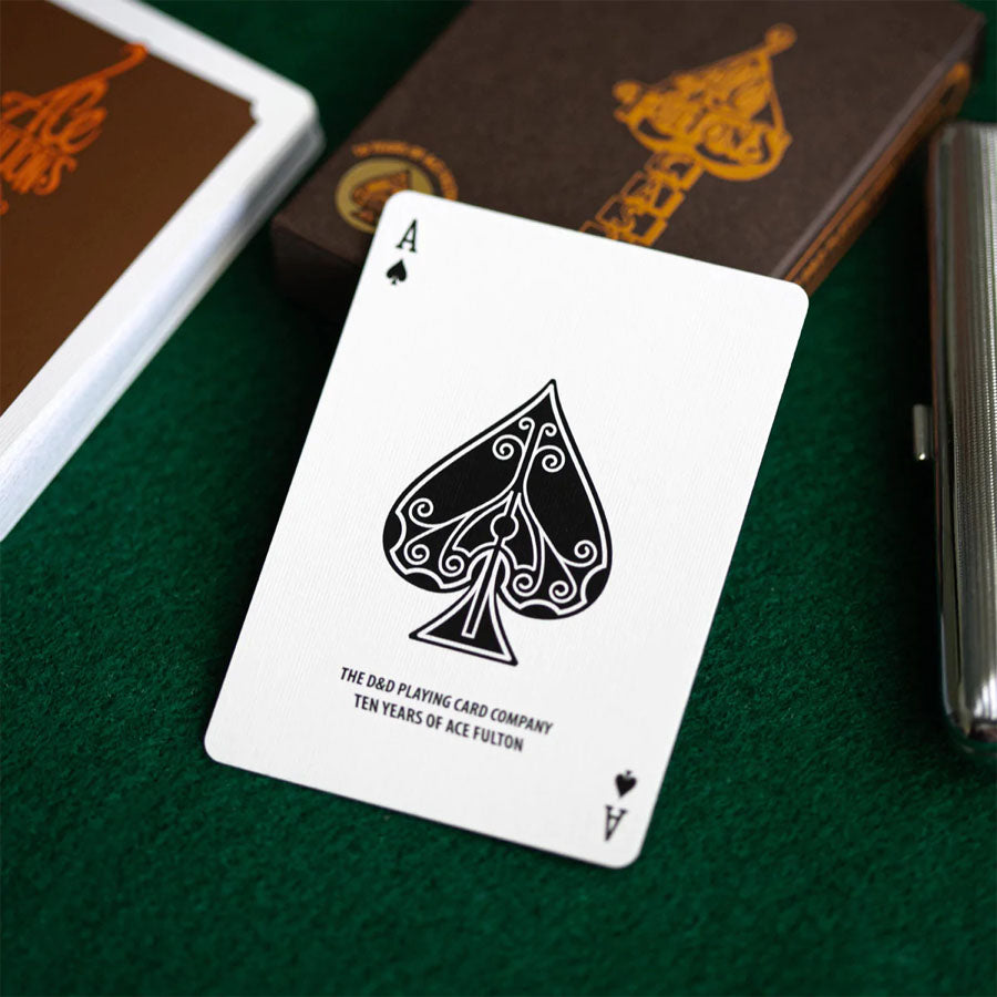 Ace Fulton's 10 Year Anniversary Tobacco Brown Playing Cards