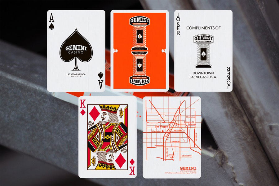 Gemini Casino Orange Playing Cards