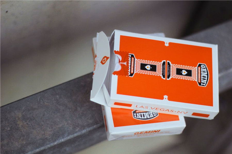 Gemini Casino Orange Playing Cards