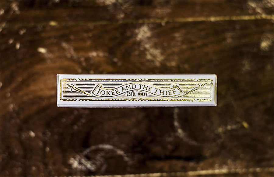 White Gold Edition Playing Cards by Joker and the Thief