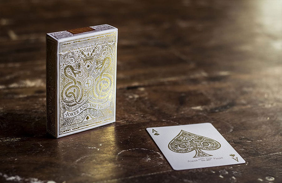 White Gold Edition Playing Cards by Joker and the Thief