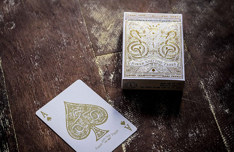 White Gold Edition Playing Cards by Joker and the Thief