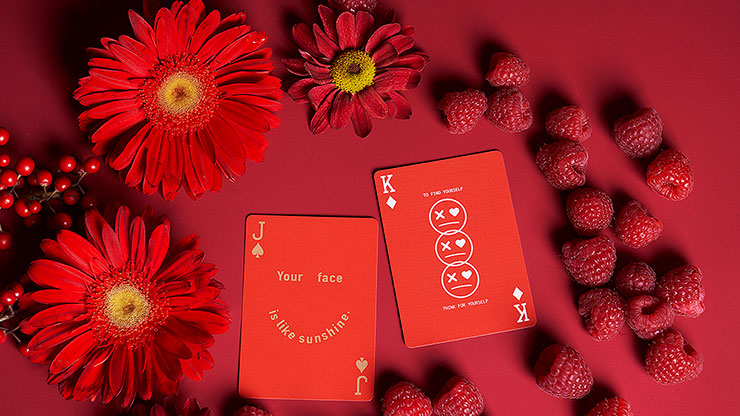 Keep Smiling Red V2 Playing Cards