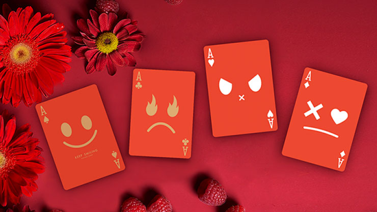 Keep Smiling Red V2 Playing Cards
