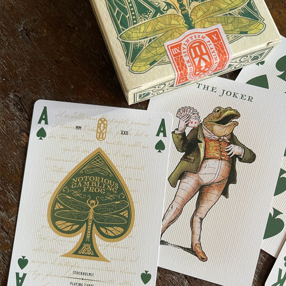 Notorious Gambling Frog (Green) Playing Cards by Stockholm17