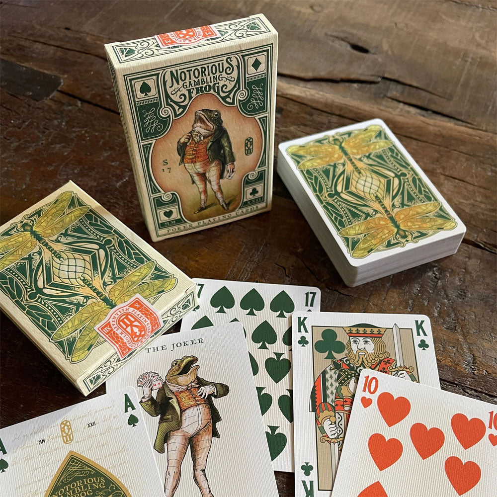 Notorious Gambling Frog (Green) Playing Cards by Stockholm17