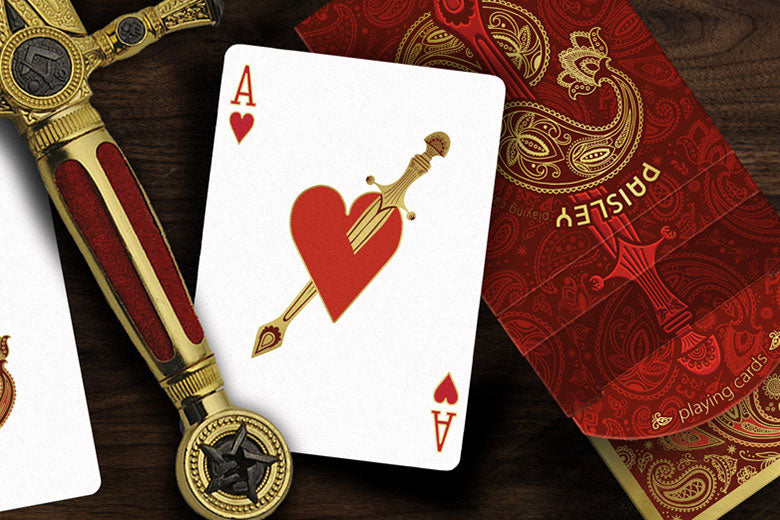 Paisley Royals (Red) Playing Cards
