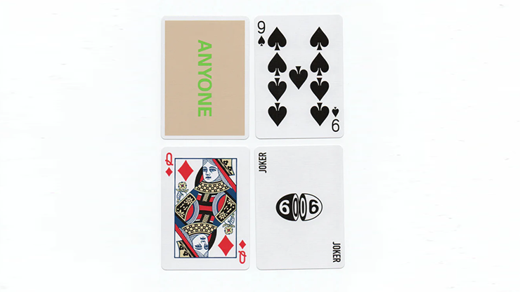 ANYONE Beige/Green Cap Logo Playing Cards