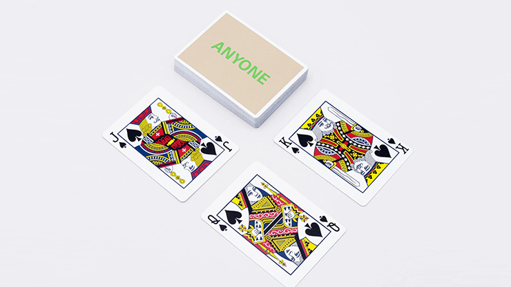 ANYONE Beige/Green Cap Logo Playing Cards