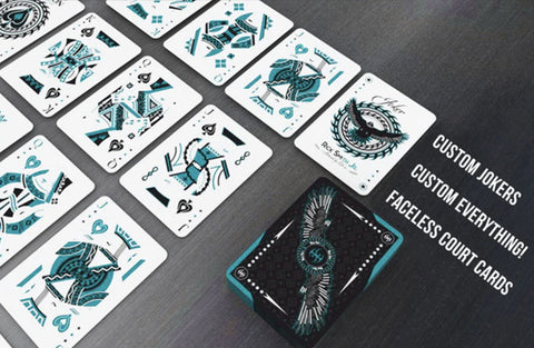 Aqua Falcon Throwing Cards