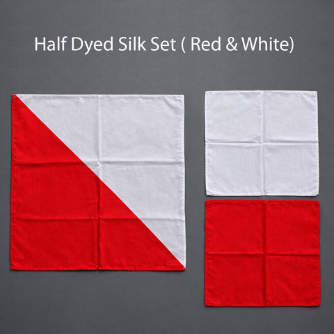 Half Dyed Silk Set ( Red & White )