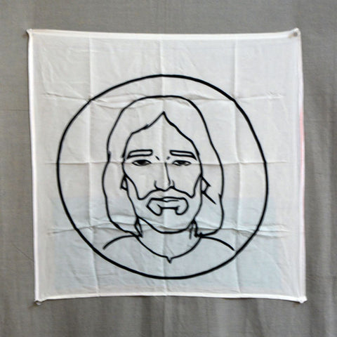 Gospel Silk Jesus B & W (18 inch)