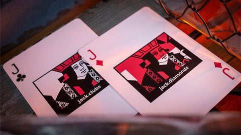 Sinis (Raspberry and Black) Playing Cards
