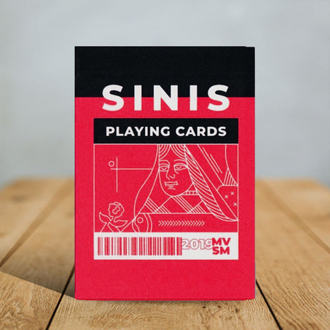 Sinis (Raspberry and Black) Playing Cards