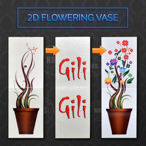 2D Flowering vase